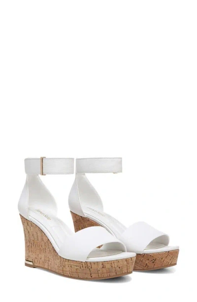 Franco Sarto Clemens Ankle Strap Platform Wedge Sandal In White