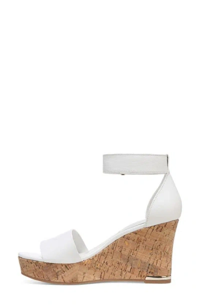 Franco Sarto Clemens Ankle Strap Platform Wedge Sandal In White