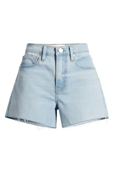 Shop Frame Le Brigette Raw Hem Denim Shorts In Soap