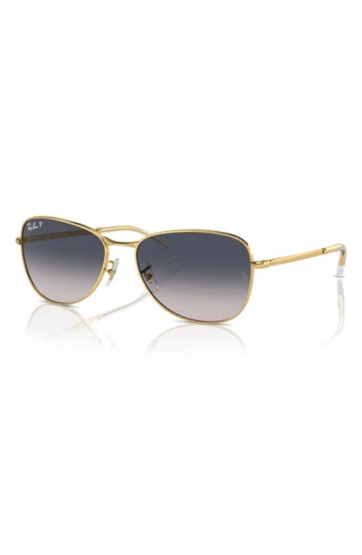 Ray Ban 56mm Polarized Pilot Sunglasses In Gold Flash