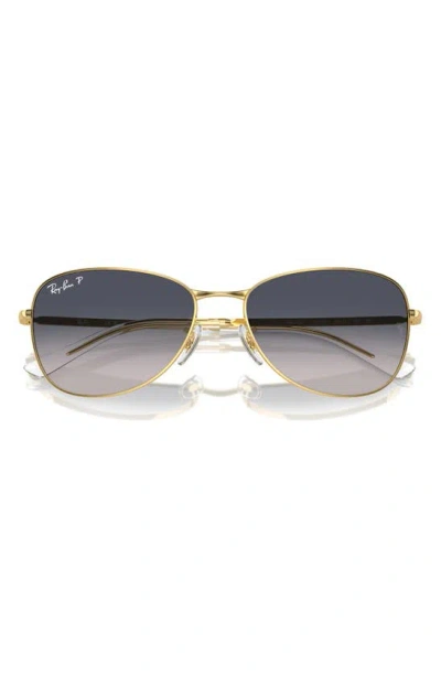Ray Ban 56mm Polarized Pilot Sunglasses In Gold Flash