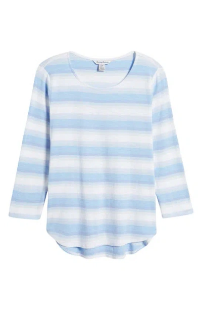 Shop Tommy Bahama Ashby Isles Ombré Stripe Cotton T-shirt In Light Sky