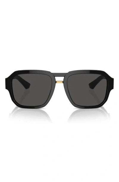 Shop Dolce & Gabbana 56mm Pilot Sunglasses In Black