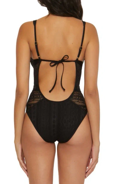 Shop Becca Color Play One-piece Swimsuit In Black