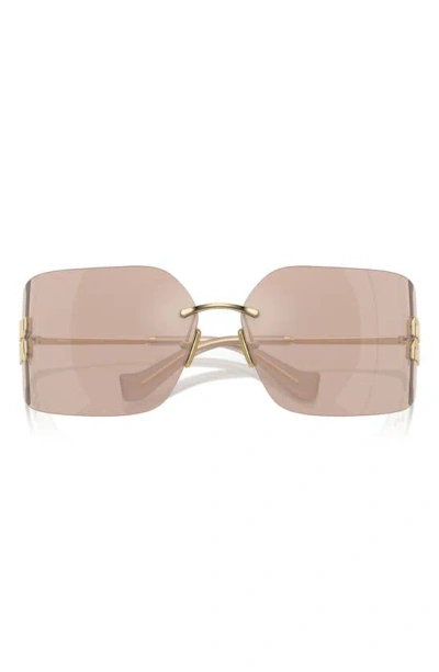 Shop Miu Miu 80mm Oversize Irregular Sunglasses In Pale Gold