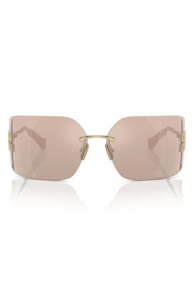 Shop Miu Miu 80mm Oversize Irregular Sunglasses In Pale Gold