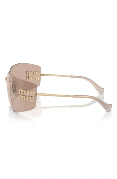 Shop Miu Miu 80mm Oversize Irregular Sunglasses In Pale Gold