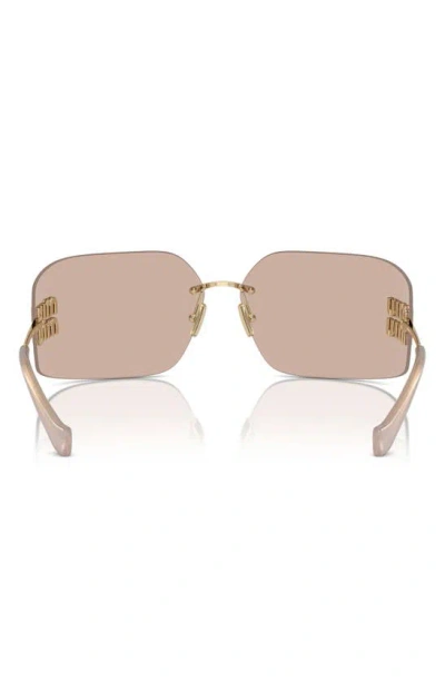 Shop Miu Miu 80mm Oversize Irregular Sunglasses In Pale Gold