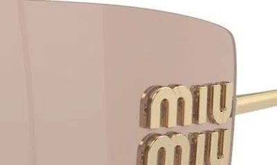 Shop Miu Miu 80mm Oversize Irregular Sunglasses In Pale Gold