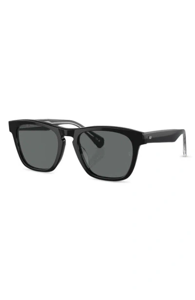 Shop Oliver Peoples X Roger Federer R-3 51mm Polarized Pillow Sunglasses In Black