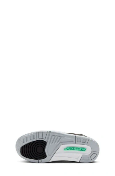 Shop Jordan Kids' Air  3 Retro Sneaker In Black/ Green/ Grey/ White