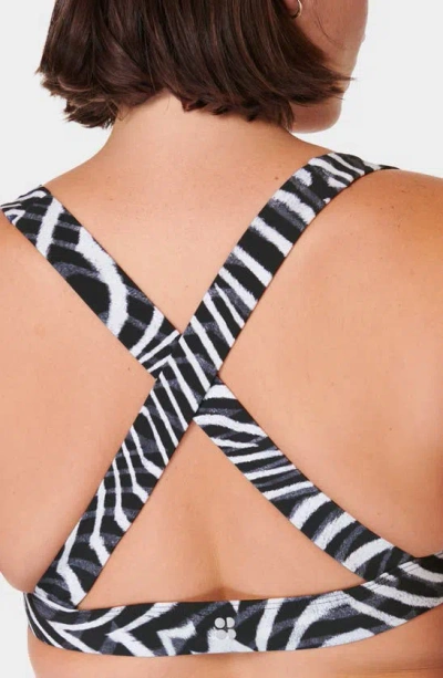 Shop Sweaty Betty Peninsula Bikini Top In Grey Exposure Print