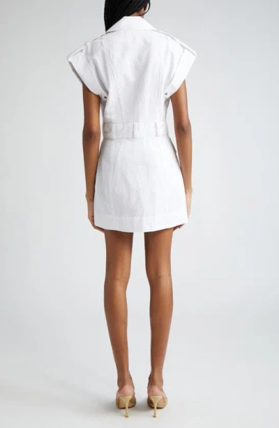 Shop A.l.c Ryan Cotton & Linen Blend Minidress In Off White