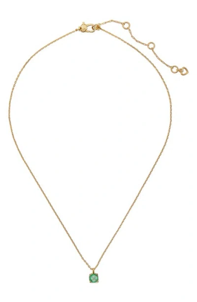Kate Spade Little Luxuries Cubic Zirconia Pendant Necklace In Green