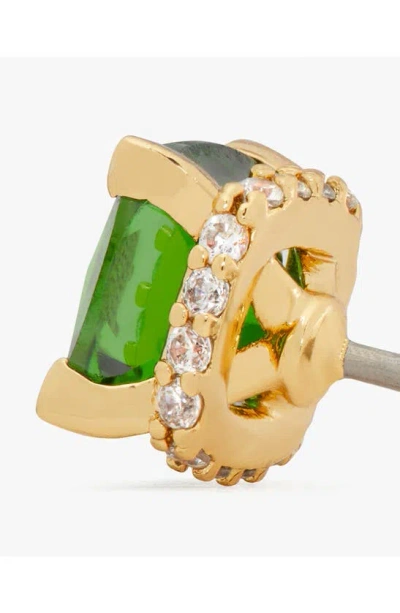 Shop Kate Spade Little Luxuries Stud Earrings In Green/ Gold
