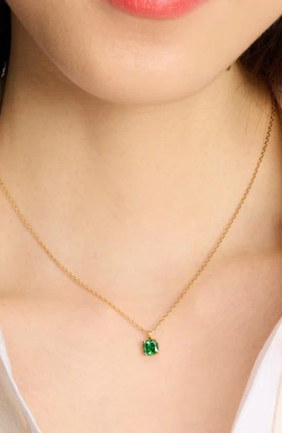 Kate Spade Little Luxuries Cubic Zirconia Pendant Necklace In Green