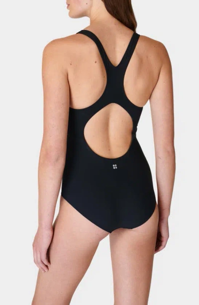 Shop Sweaty Betty Ocean Performance Racerback One-piece Swimsuit In Black