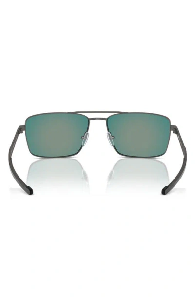 Scuderia Ferrari X  60mm Rectangular Sunglasses In Dark Gunmetal