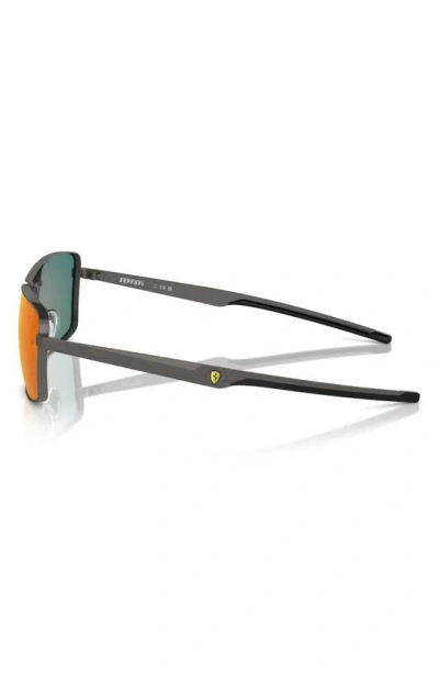 Scuderia Ferrari X  60mm Rectangular Sunglasses In Dark Gunmetal