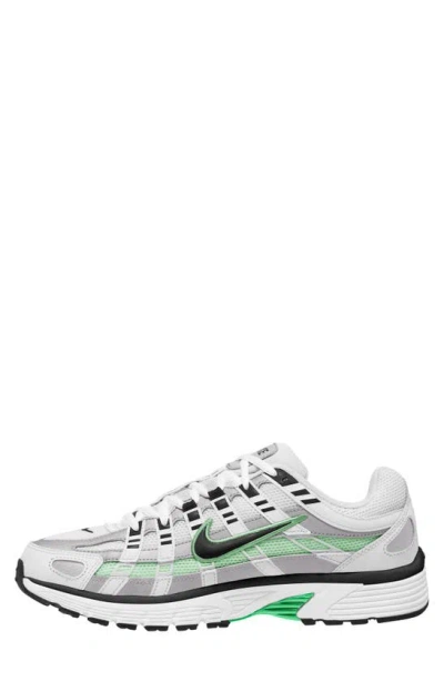 Shop Nike P-6000 Sneaker In White/ Black/ Silver/ Green