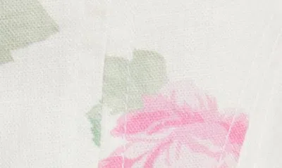 Wayf Romeo Floral Linen Blend Crop Top In Ivory Roses