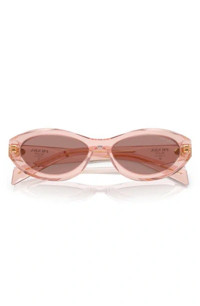 Shop Prada 55mm Irregular Sunglasses In Lite Brown