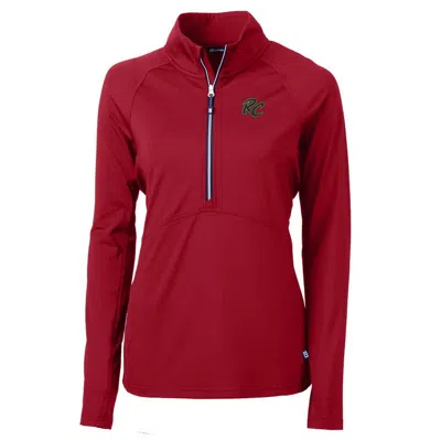 Shop Cutter & Buck Red Sacramento River Cats Adapt Eco Knit Stretch Recycled Half-zip Top