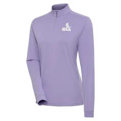 Shop Antigua Purple St. Louis Cardinals Finish Quarter-zip Pullover Top