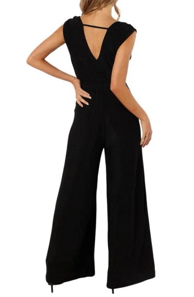 Petal And Pup Petal & Pup Nora Metallic Wide Leg Jumpsuit In Black