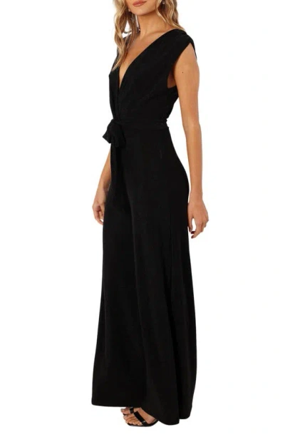 Petal And Pup Petal & Pup Nora Metallic Wide Leg Jumpsuit In Black