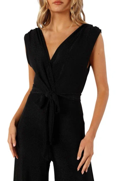 Petal And Pup Petal & Pup Nora Metallic Wide Leg Jumpsuit In Black