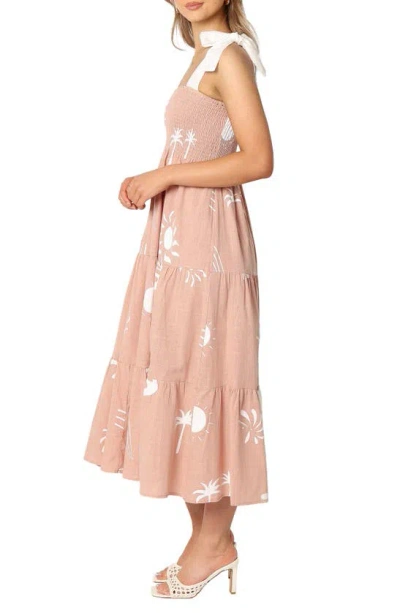 Petal And Pup Petal & Pup Sarelle Smocked Midi Dress In Brown