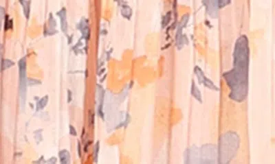 Petal And Pup Petal & Pup Loella Floral Print Pleated Tiered One-shoulder Minidress In Neutral