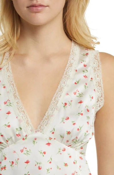 Shop Wayf Camilla Floral Lace Trim Top In Ivory Ditsy