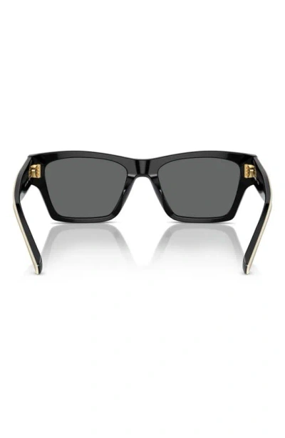 Shop Tory Burch 53mm Rectangular Sunglasses In Black/ Grey
