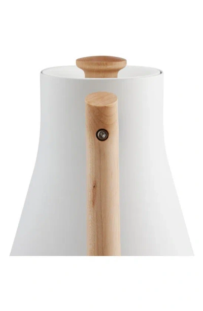 Shop Fellow Corvo Ekg Electric Kettle In Matte White W/maple Accents