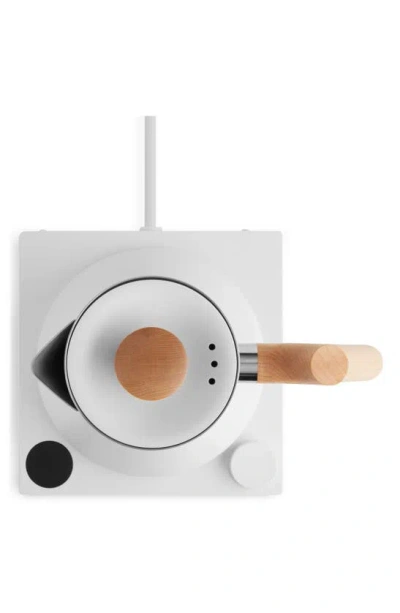 Shop Fellow Corvo Ekg Electric Kettle In Matte White W/maple Accents