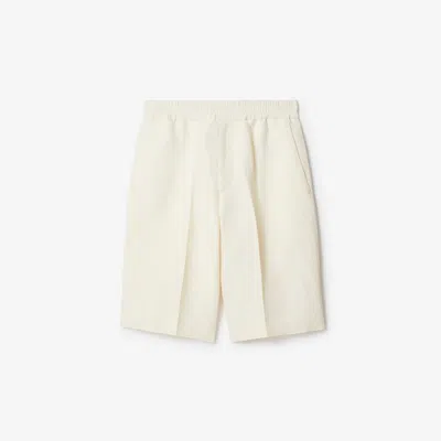 Shop Burberry Canvas Tailored Shorts In Pearl