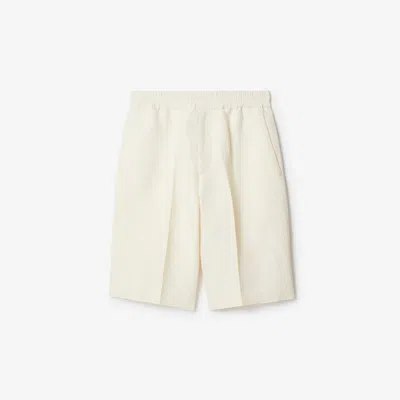 Burberry Tailored Canvas Shorts In Pearl