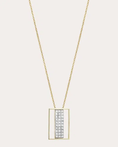 Shop Her Story Women's Pavé Rectangular Pendant Necklace In Gold