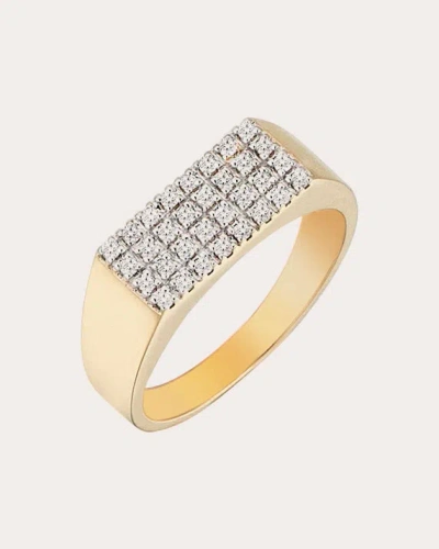 Shop Her Story Women's Pavé Rectangular Ring In Gold