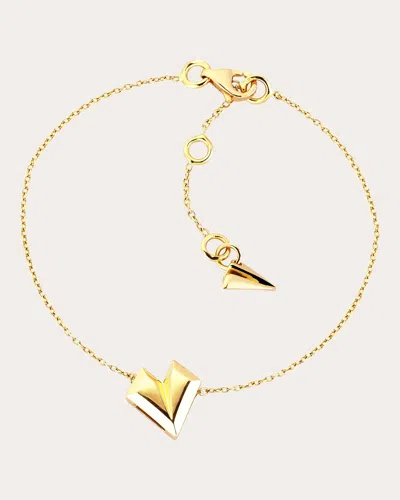 Shop Her Story Women's Origami Love Bracelet In Gold