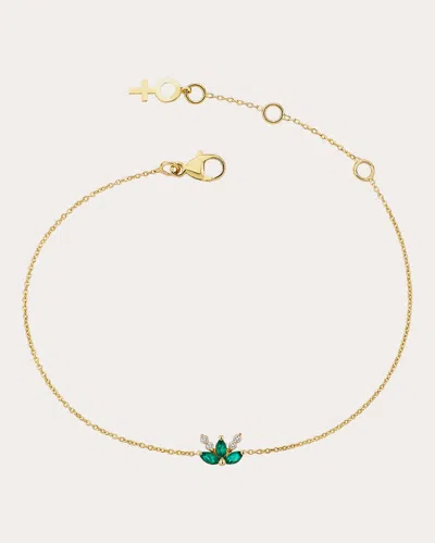 Shop Her Story Women's Emerald Hellebore Bracelet In Gold