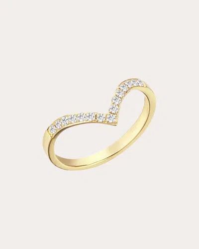 Shop Her Story Women's V Diamond Midi Ring In Gold