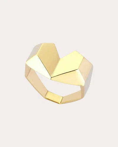 Shop Her Story Women's Origami Love Little Finger Ring In Gold