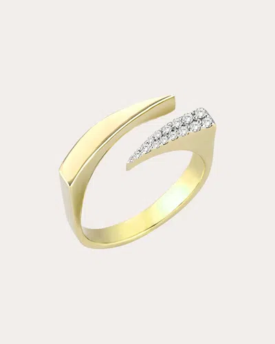Shop Her Story Women's Diamond Lunar Bypass Ring In Gold