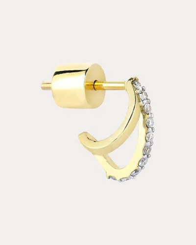 Shop Her Story Women's Diamond Mini Double Hoop Earring In Gold