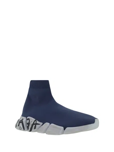 Shop Balenciaga Sneakers In Navy/wht/blck