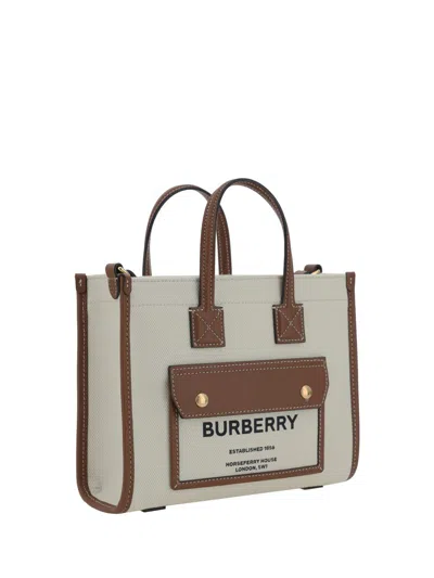 Shop Burberry Shoulder Bags In Natural/tan