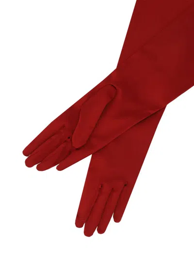 Shop Dolce & Gabbana Gloves In Rosso Scurissimo